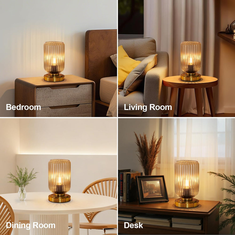 LightRound Cordless Table Lamp for Bedroom, Touch Stepless Dimmable, Modern