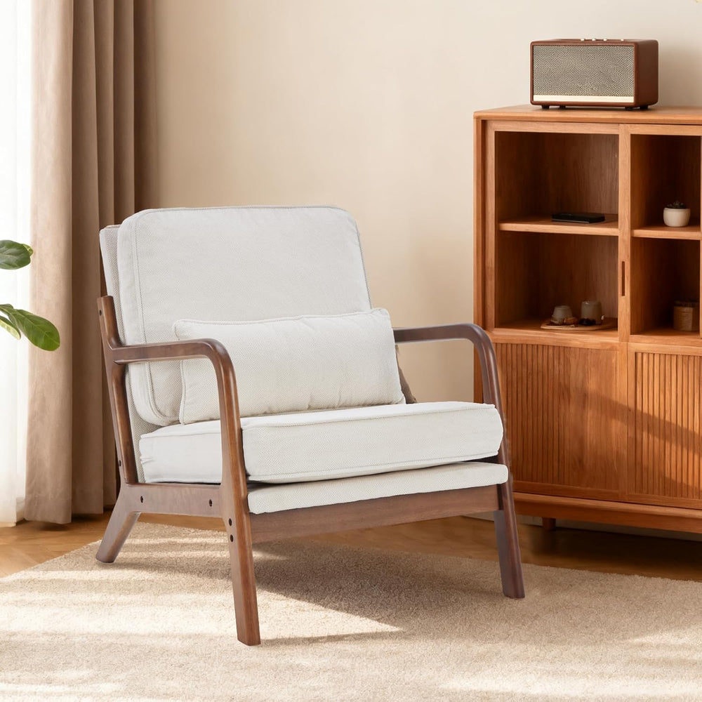 DUMOS Mid Century Modern Accent Chair, 16'' Seat Height Cozy Lounge C...