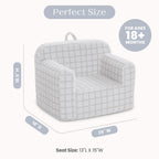 Delta Children Checkered Cozee Chair, Grey