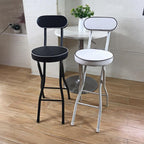 Portable Folding Stool, 330lbs Capacity, Heavy Duty Stool, Foldable Stool for Adults, Dorm, Kitchen, Vanity, Bathroom, Church and Outdoor Use (Black, Sitting Height: 24in)
