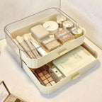 MIUOPUR Stackable Makeup Organizer Drawers, Bathroom Vanity Organizers and Storage, Ideal for Desk and Dresser Countertops, Great for Cosmetics, skincare, Lipsticks, Nail Care -Cream