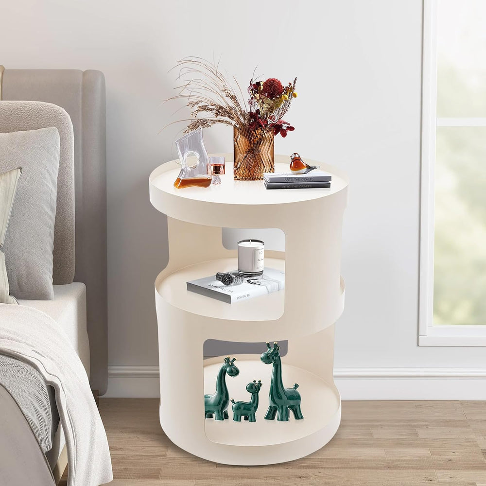 Bed Side Table, Round End Table Metal Small Bedside Table, Modern Nightstand ...