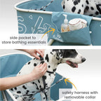 Furesh Big Dipper Dog Bath Tub with Stairs, Elevated Portable Foldable Wash Station with Steps for Bathing, Shower and Grooming, Indoor, Outdoor, for Medium to Large Size Dogs