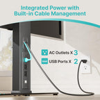 Pegzone Universal TV Stand Swivel with Power Outlet for 43-90'' TVs, Holds 154 lbs, Height Adjustable Large Table Top TV Stand, VESA MAX 600x400mm