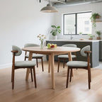 Farmhouse Dining Chairs Set of 2, Mid Century Modern Wooden Dining Room Chairs, Farmhouse Fabric Upholstered Kitchen Dinner Chairs for Living Room Restaurant Cafe, Walnut/Laurel Green