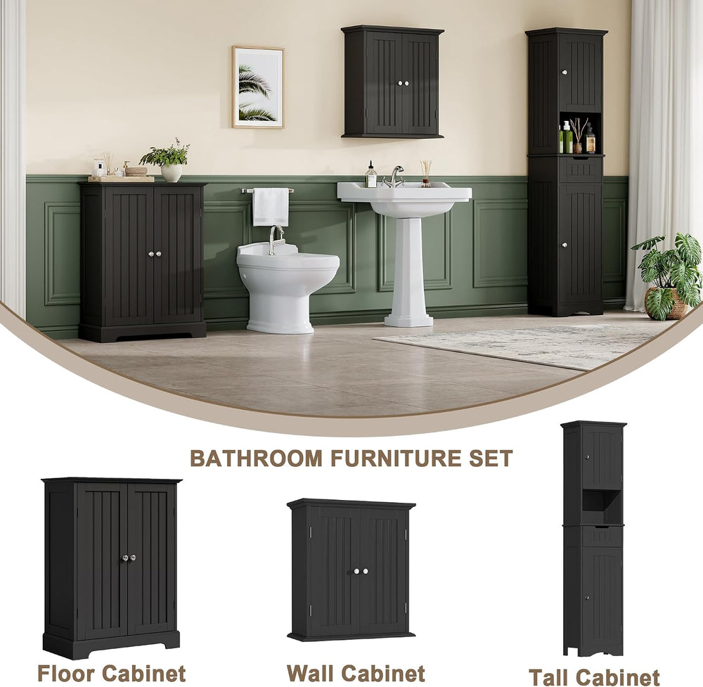 ChooChoo Bathroom Floor Cabinet with 2 Doors and Adjustable Shelves