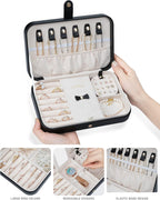 Small Jewelry Box, Travel Jewelry Case Portable Jewelry Boxes for Women, 2-Layer Jewelry Travel Organizer, Gift for Women Girls, Black B
