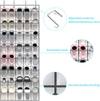 SAVERHO 40 Large Pockets Over the Door Shoe Organizer,Space-Saving Mesh Hanging Shoe Rack for Door Shoe Holder, Large Size 76.4" x 27.5" Ideal for Closet & Door Storage (White, 40 Pockets)
