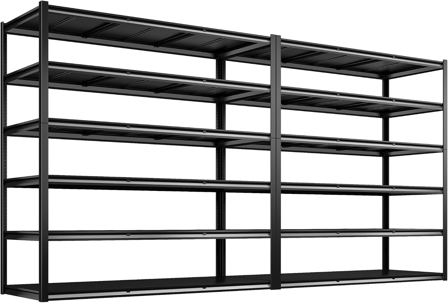 REIBII 84“H Garage Shelving Heavy Duty Storage Shelves 3500 LBS Adjustable Metal Shelving Uints and Storage for Garage, Warehouse, School, Commercial, Business, 60 "W x 84 "H x 24 "D, 2 Pack
