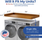OfficeSimpli Washer Dryer Countertop, Made in USA, Non-Slip Pads, Easy Clean, Laundry Room Essentials and Decor, Washer Dryer Wood Top for Organization (Cafe Latte, Standard (27.5" x 54"))