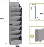 6 Pack Shoe Organizer with 6 Extra Large Pockets and 4 Large Pocket, Over the Door Sturdy Closet Storage Rack, Hanging Shoe Organizer for Shoes, Sneakers, Grey