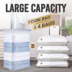 TAILI 8 Pack Vacuum Storage Bags, Jumbo Cube (31x40x15 Inch), Extra Large Vacuum Seal Bags for Comforters, Blankets, Bedding, Clothes, Closet Organization Space Saving, Clear