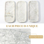 Koville Marble Tray, 10"x5" Marble Vanity Tray for Bathroom Countertop Kitchen Sink, Rectangular Stone Tray for Perfume Fragrance Jewelry Organizer, Decorative Catchall Tray(Bianco Palomino)