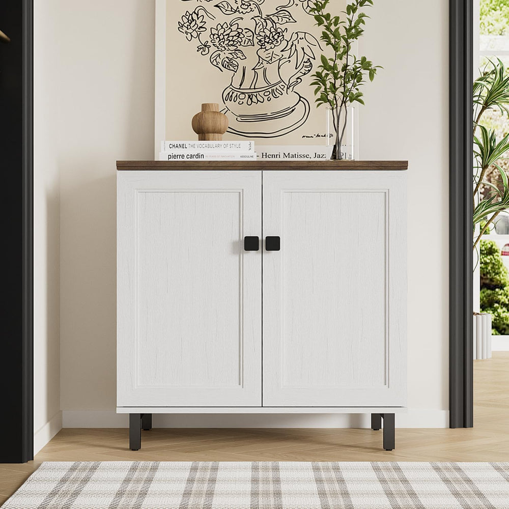 Multifunctional Sideboard Buffet Cabinets, Farmhouse Sideboard with Adjustabl...