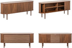 WERMO 71’’ Sideboard Storage Cabinet with Doors and Shelves - Wood Credenza for Living Room, Bedroom, Entryway and Home Office Cabinet. Kitchen Buffet, Media Console Table with Storage (Walnut)