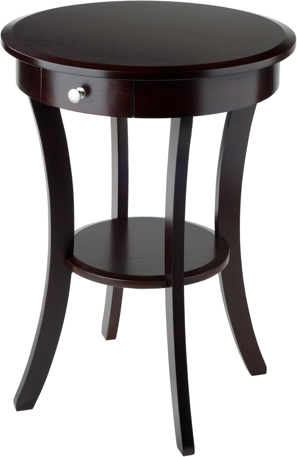Casafoyer Wood Sasha Accent Table, 20" Round Top, 27" High, Solid W...