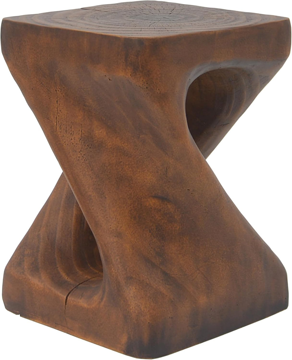 MGO Twist Shape Side Table, 11.75" Vintage Magnesium Oxide (MGO) Side Ta...