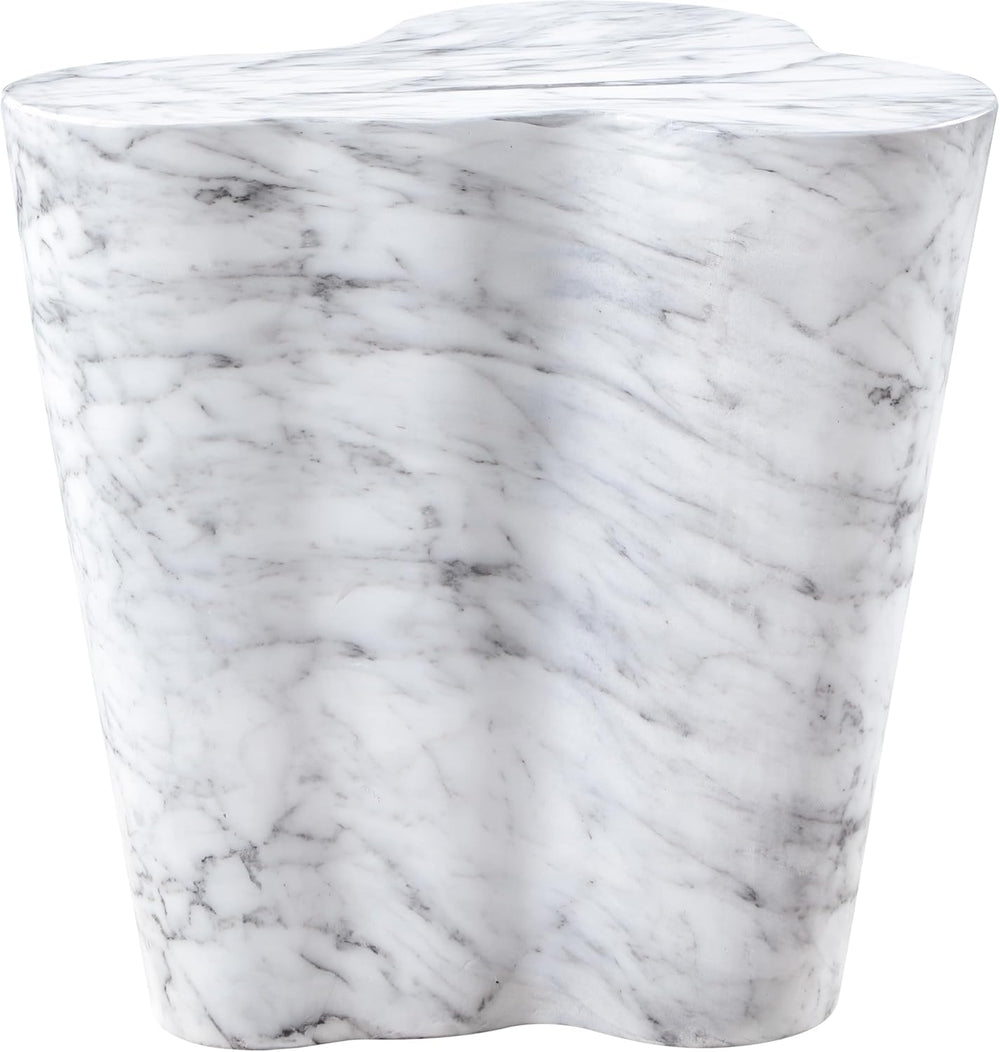 Meridian Furniture 99033White-ET Monza Collection Art Deco Marble Finish Indo...