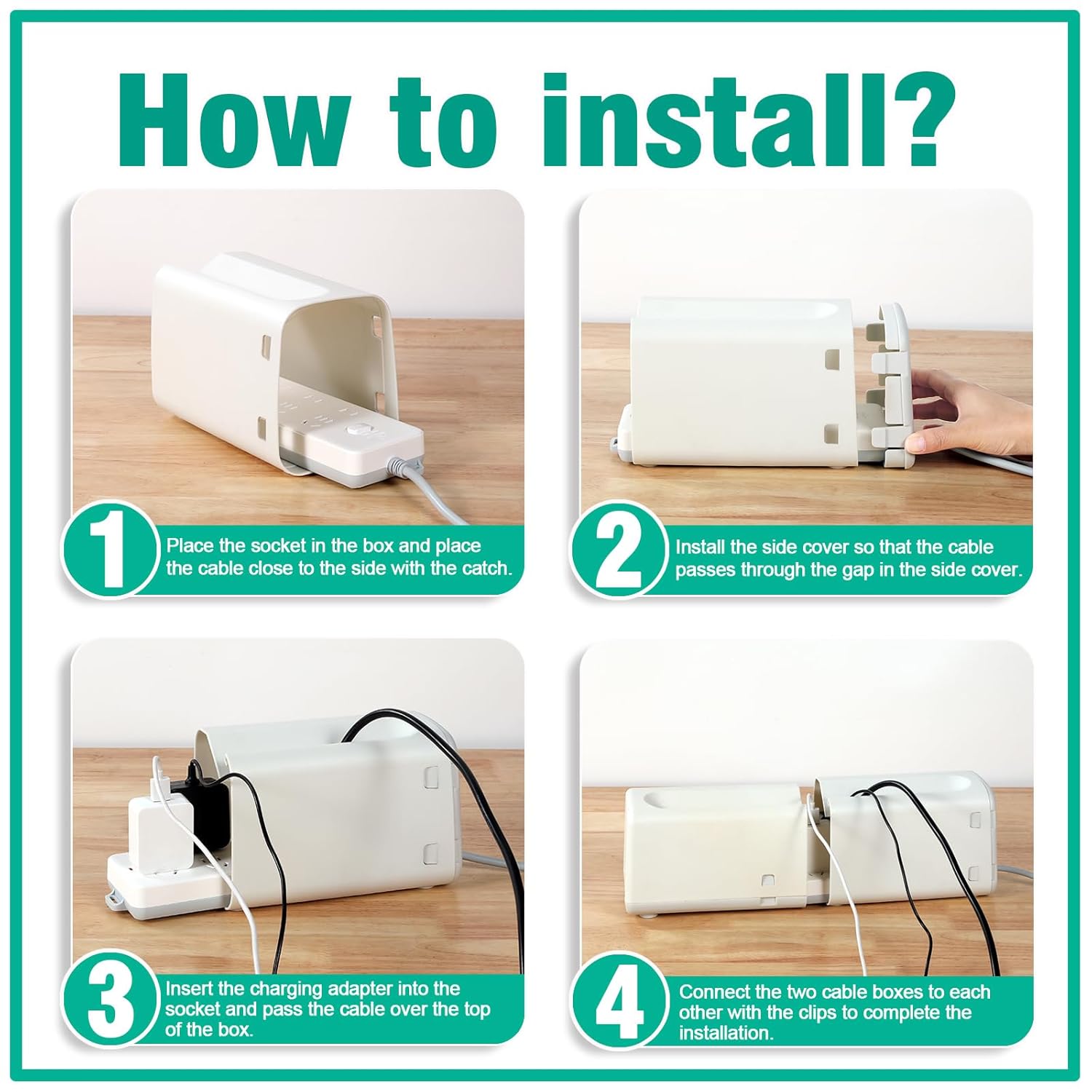 Improved Power Strip Cover Box(1 Pack) 丨Outlet Covers Baby Proofing丨Baby Safety Products丨Adjustable Length Childproof Outlet Cover丨Preventing Toddlers from Touching Sockets丨Fits Most Sockets., White