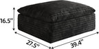 39.4" Ottoman Seat, Corduroy Upholstered Deep Seat, Comfy Cloud Couch with Movable Ottoman, DIY Combination, Plush Corduroy, Black