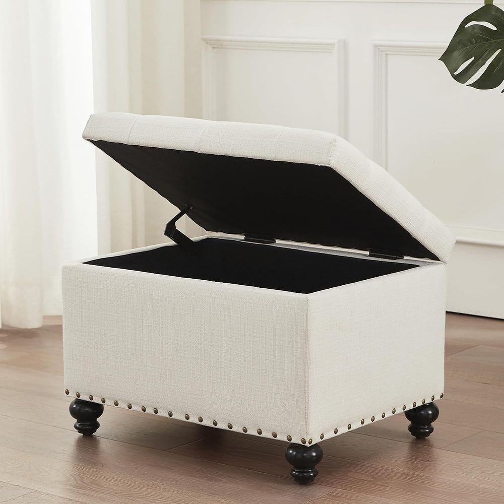 Zihanhome Small Storage Ottoman, Tufted Ottoman Foot Rest, Foot Stools, 24&qu...
