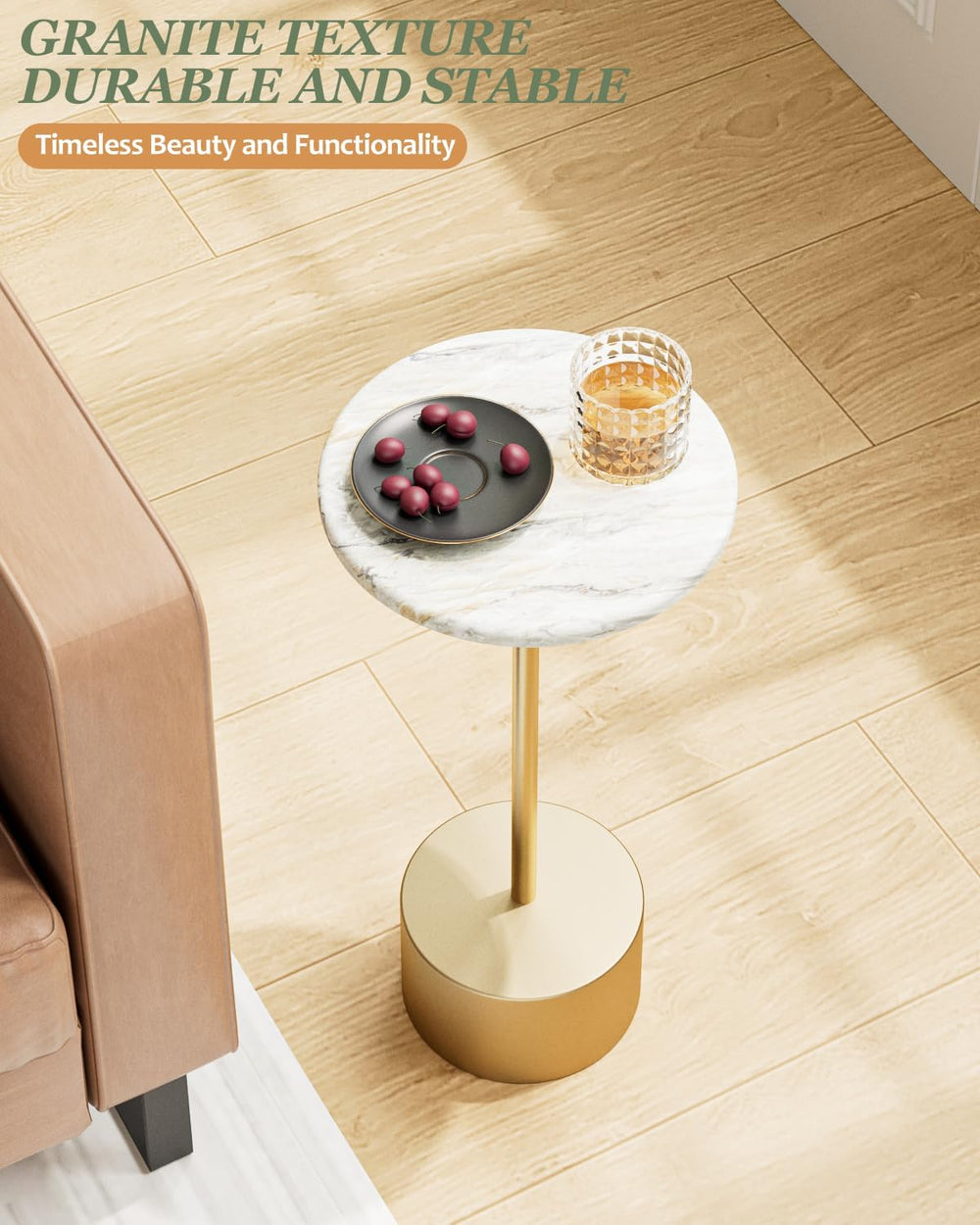 Drink Table Pedestal, Round Side Table, Drink Tables for Small Spaces, Pedest...