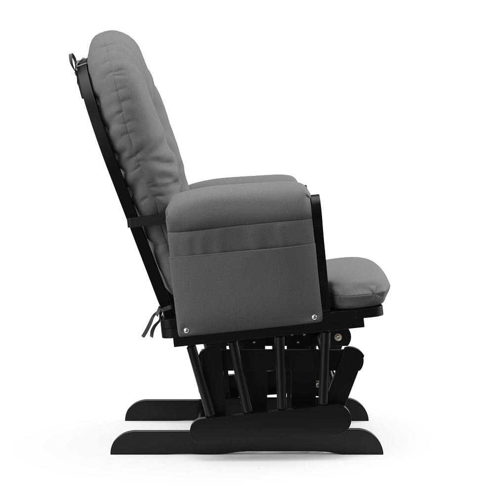 Storkcraft Premium Hoop Glider & Ottoman, Black with Gray