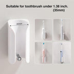 Electric Toothbrush Holder for Bathroom, Wall-Mounted Toothbrush Stand with Self-Adhesive, Compact Bathroom Caddy for Electric Toothbrushes (White-4pcs)
