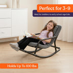 Special Supplies Sensory Boucle Rocking Chair for Kids - Comfortable Kids Rocker- Versatile Floor Chair with Soft Fabric and Stability for Playroom, Bedroom, or Nursery (Ages 3+) - Charcoal