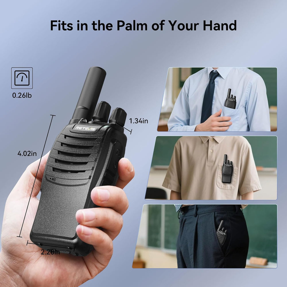 Retevis H777 Walkie Talkies for Adults with Clear Audio, Flashlight USB C