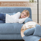Modern Living Room Velvet Recliner Sofa, Loveseat Sofa for Apartment, Solid Wood Frame, Easy to Install (94.4 inch,Blue)
