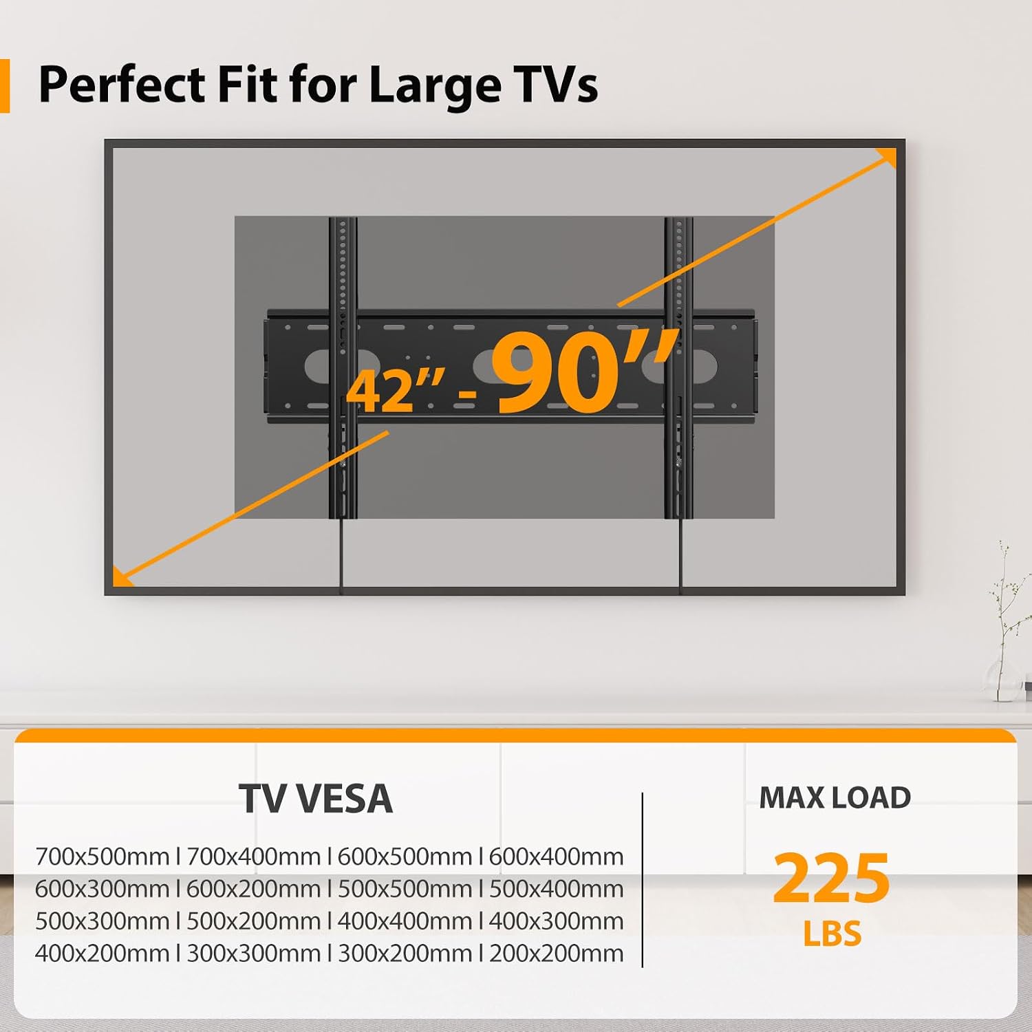 Fixed TV Wall Mount Bracket Low Profile Wall Mount TV Bracket (Ultra Slim Fixed TV Mount 42-90＂)
