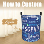 Custom Name Laundry Hamper, Personalized Laundry Basket with Name for Laundry Room Dorm Bedroom, Customized Name Dirty Clothes Hamper with Handles for Clothes Toy Boys Girls Men Women