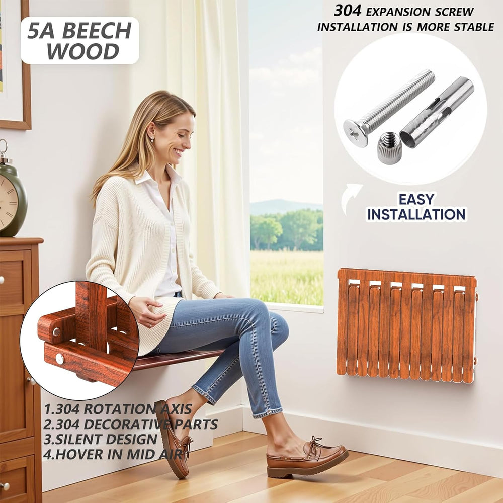 The folding stool is made of beech wood and can withstand 400 pounds. The sur...