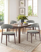 Dining Room Chairs Set of 6, Upholstered Farmhouse Dining Chairs, Modern Fabric Kitchen Chairs with Solid Wood Leg,Green