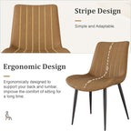 Dining Chairs Set of 6, Leather Modern Kitchen & Dining Room Chairs, Comfortable Upholstered Kitchen Chairs with Metal Legs Armless Side Chairs for Living Room Bedroom Restaurant Cafe, Brown