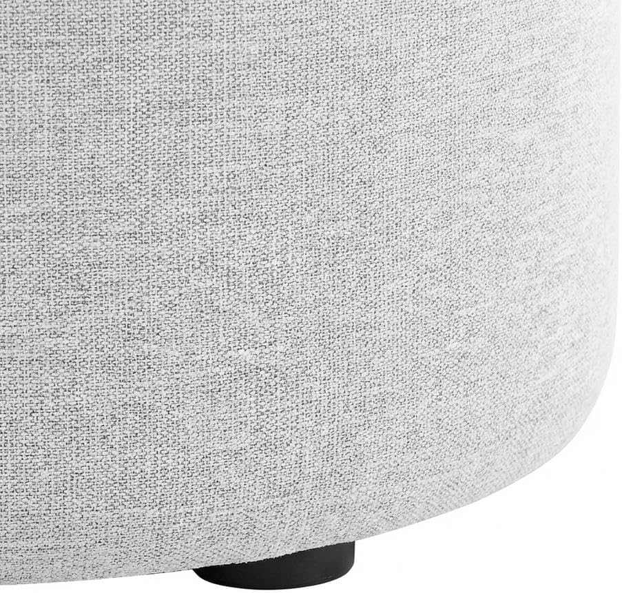 Gray 23" Round Woven Heathered Fabric Upholstered Ottoman, Outdoor Sitti...