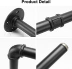 Industrial Iron Pipe Clothes Hanging Bar DIY Wall-Mounted Garment Rack Heavy Duty Clothing Rack for Bedroom, Laundry Room, Closet Storage (Black 40 inch)