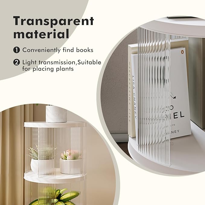 3 Tier Rotating Bookshelf Spinning Bookshelf Tower Swivel Bookcase Round Book Shelf for Small Space Revolving Bookcase for Playroom Bedroom Living Room