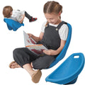 Scoop Rocker Chair for Kids, Plastic Scoop Chairs for Classroom, Portable Reading Chair with Back Support, Toddler Floor Chair Sensory Balance Scoop Wobble Seat,Blue,1pcs