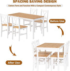 SogesHome 47.2'' Dining Table Set with 4 Chairs, 5-Piece Modern Chic Design, Premium Construction, Versatile Functionality, Easy Assembly, Oak and White Finish, Oak