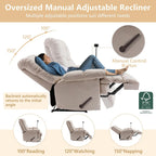 Oversized Recliner Chair, Big Mans Recliner Chairs for Adults 400lbs, Wide Recliners for Tall Man, Large Recliner Chair for Living Room(Cream)