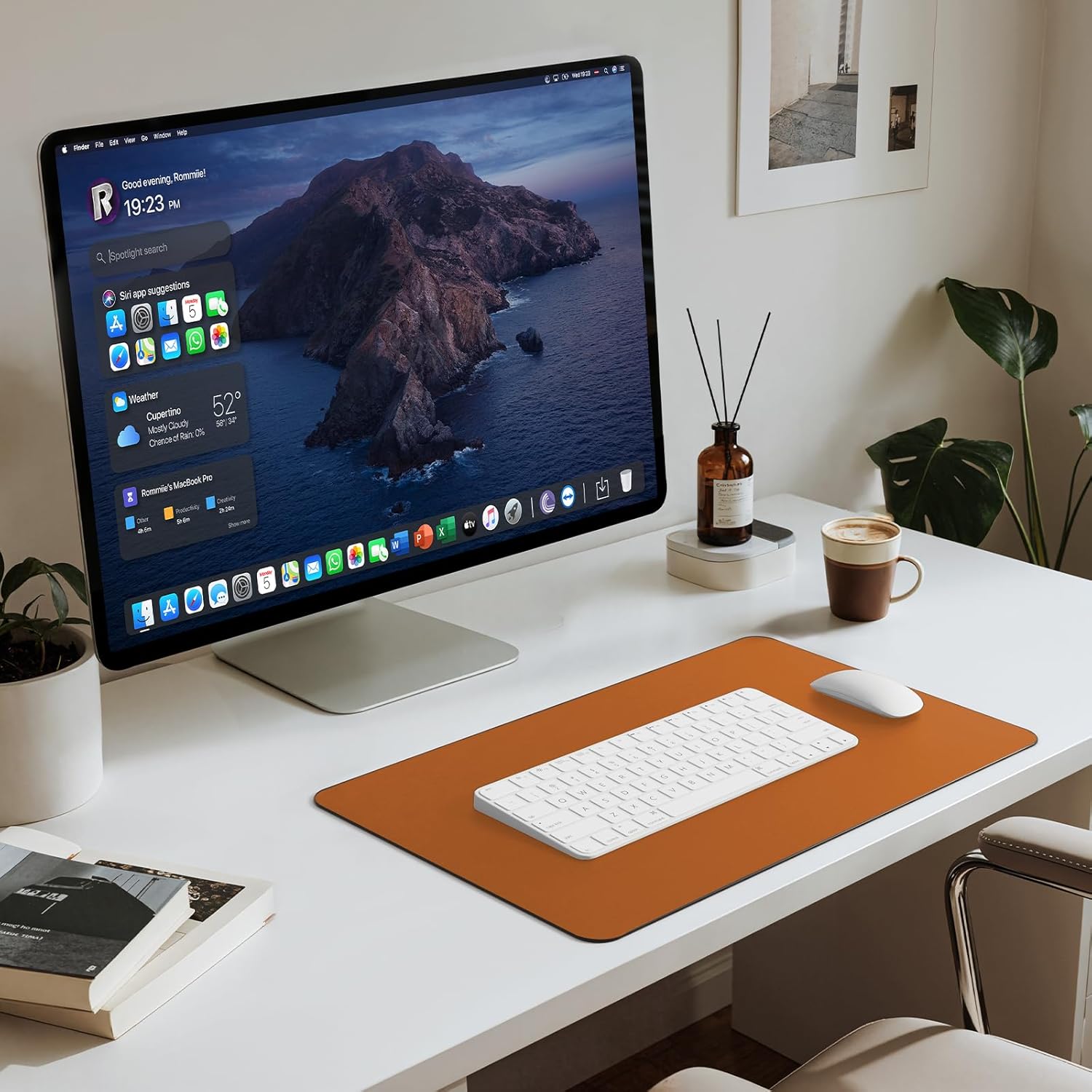Jotsome Leather Desk Pad Mat, Non-Slip Desk Blotter Pad - Desk Protector for Office, Home, Lap Desk, Laptop, and Desktop, Gift for The Holidays or Christmas (Tan, 17" x 12")