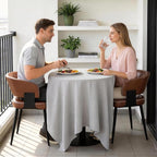 Modern Dining Chairs Set of 2, Upholstered Faux Leather Kitchen Side Chairs with Curved Open Back, Elegant Decorative Stitching, Easy Assembly for Dining Room, Restaurant, Cafe, Vintage Brown