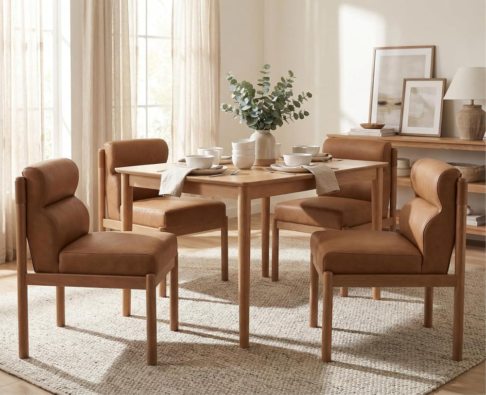 CIMOTA Modern Upholstered Dining Chairs Set of 4, Faux Leather Kitchen & ...