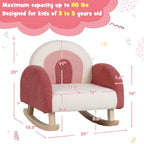 Honey Joy Toddler Rocking Chair, Kids Rocker with Solid Wood Frame & Plush Fabric, Anti-Tipping Design, Toddler Couch for Kids Room, Playroom, Nursery, Bedroom (Red)