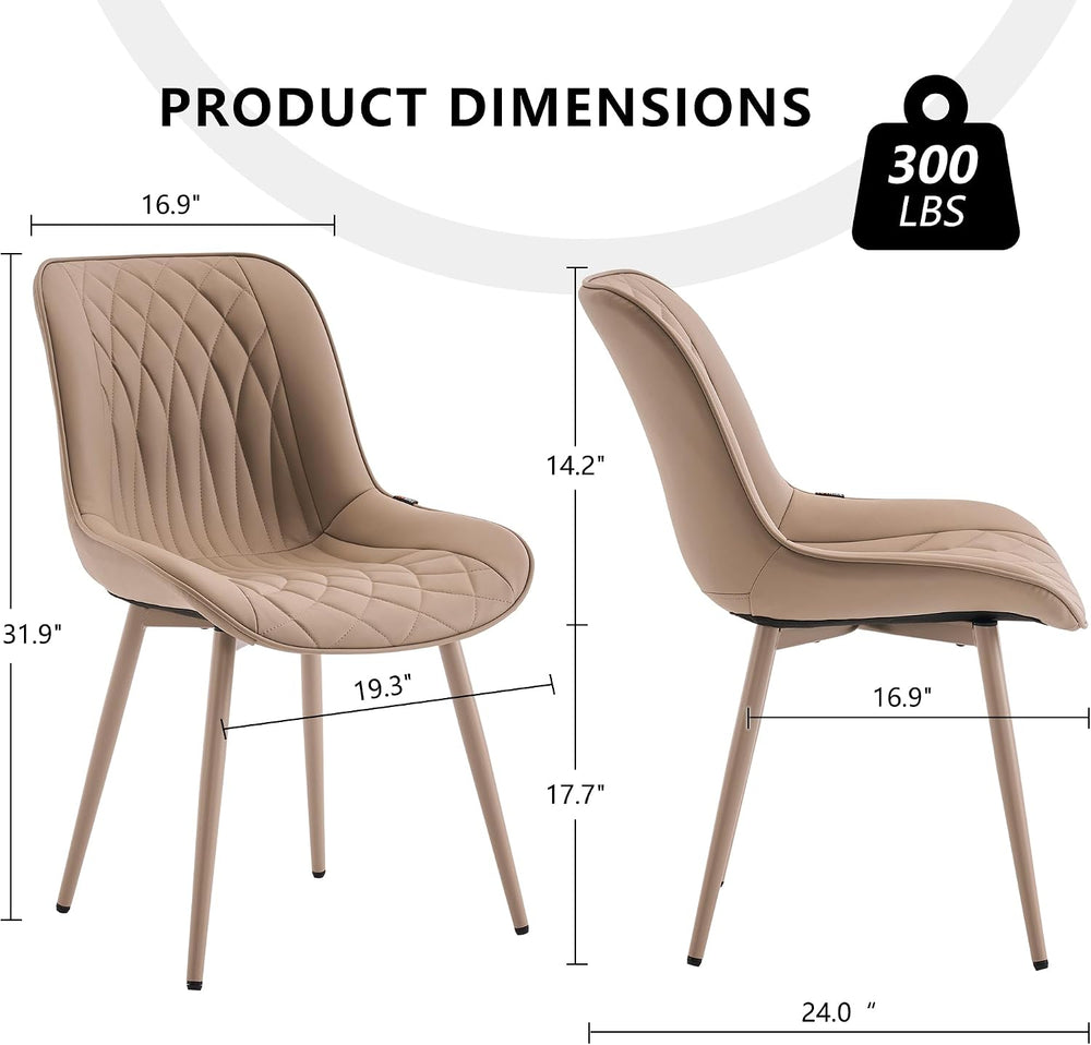 YOUNIKE Dining Chairs Set of 2 Kitchen & Dining Room Chairs Modern Khaki