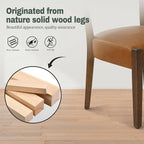 Modern Dining Chairs Set of 6, Faux Leather Upholstered Kitchen & Dining Room Chairs, Mid Century Modern Wooden Dining Chairs Oversized Sturdy Rounded Chairs Curved Back, Brown
