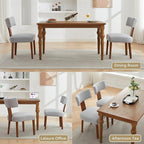 Dining Chairs Set of 6 Upholstered Dining Chairs, Gray Fabric Kitchen Chairs with Solid Wood Legs, Ergonomic Modern Accent Chairs for Dining Room, Living Room, or Office (Grey, Set of 6)