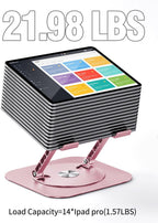 Adjustable Laptop Stand with 360 Rotating Base, Computer Stand for Laptop Ergonimic Foldable Laptop Riser for Desk Compatible with MacBook Pro/Air Notebook up to 16 Inches,Pink